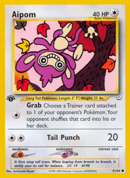 Aipom 41/64 Common | Neo Revelation | Pokemon Card