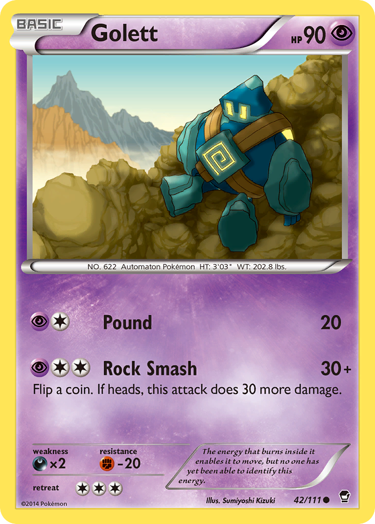 Golett 42/111 Common | Furious Fists | Pokemon Card