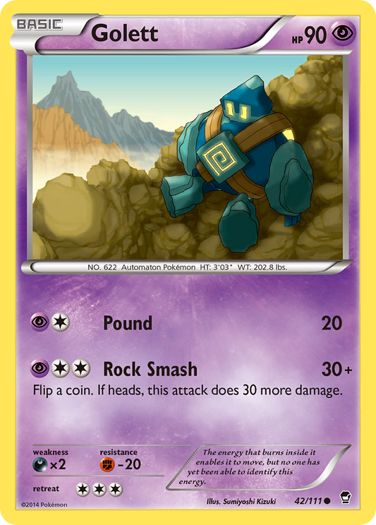 Golett 42/111 Common | Furious Fists | Pokemon Card