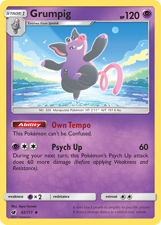 Grumpig 42/111 Uncommon | Crimson Invasion | Pokemon Card