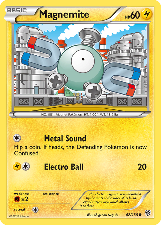 Magnemite 42/135 Common | Plasma Storm | Pokemon Card