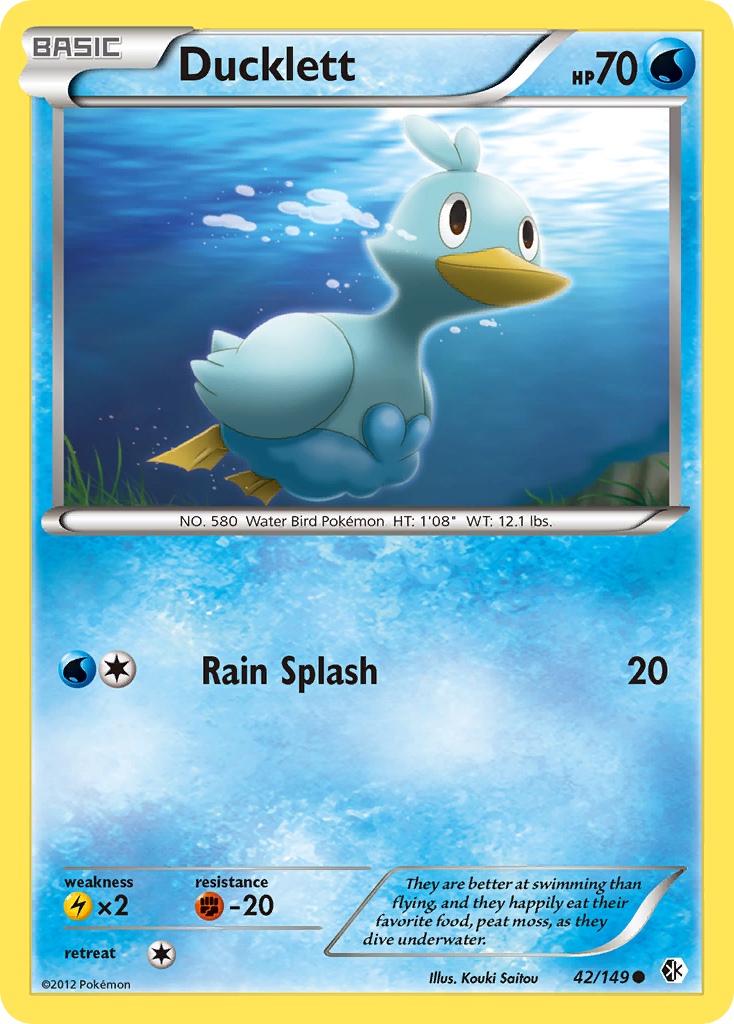 Ducklett 42/149 Common | Boundaries Crossed | Pokemon Card