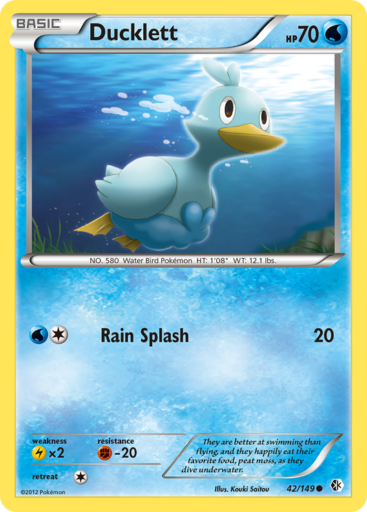 Ducklett 42/149 Common | Boundaries Crossed | Pokemon Card