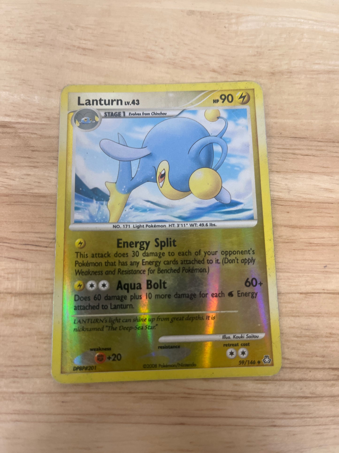 Lanturn 59/146 Reverse Holo | Legends Awakened | Pokemon Card