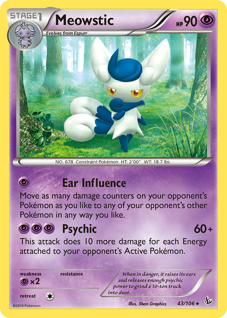 Meowstic 43/106 Rare | Flashfire | Pokemon Card