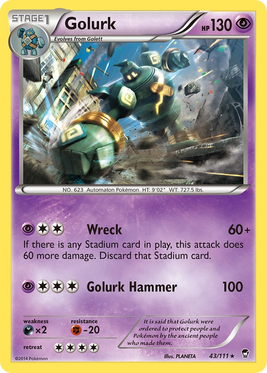 Golurk 43/111 Rare | Furious Fists | Pokemon Card