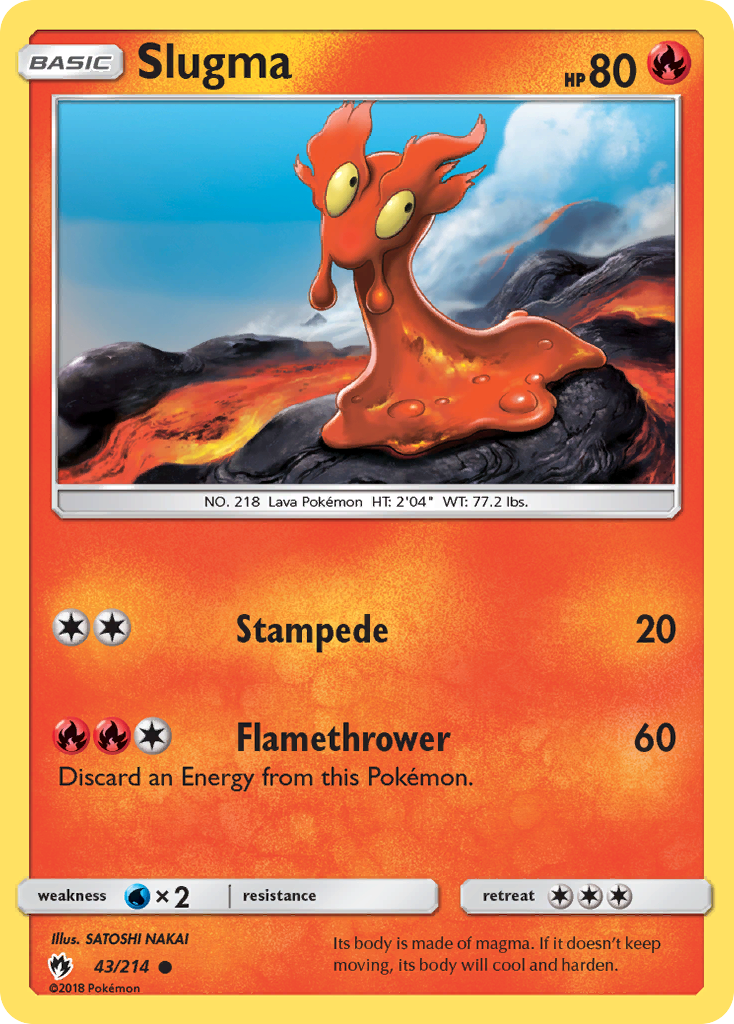 Slugma 43/214 Common | Lost Thunder | Pokemon Card