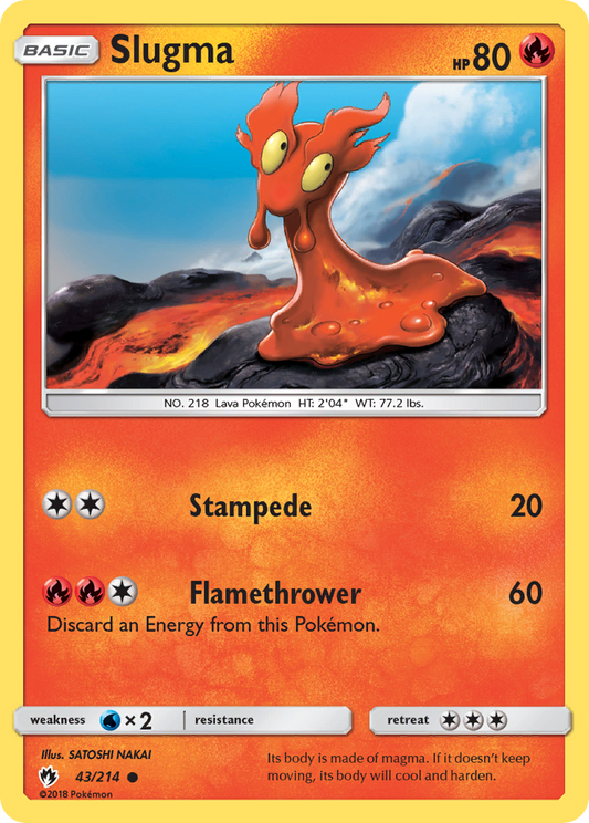 Slugma 43/214 Common | Lost Thunder | Pokemon Card