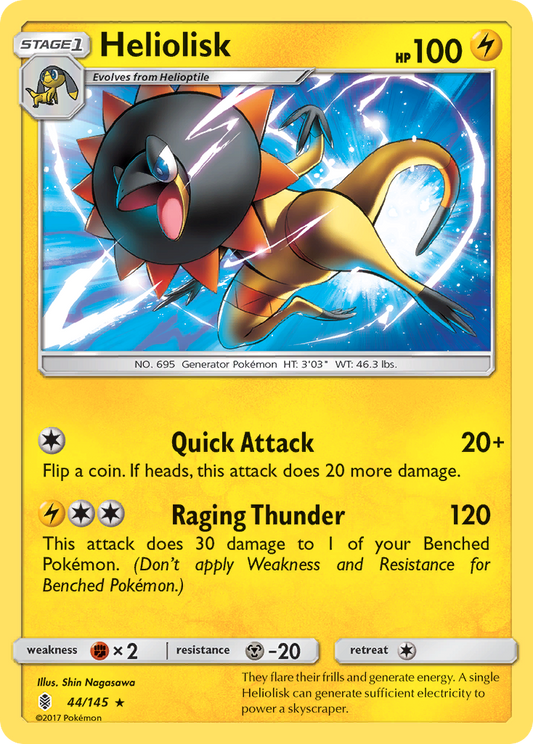 Heliolisk 44/145 Rare | Guardians Rising | Pokemon Card