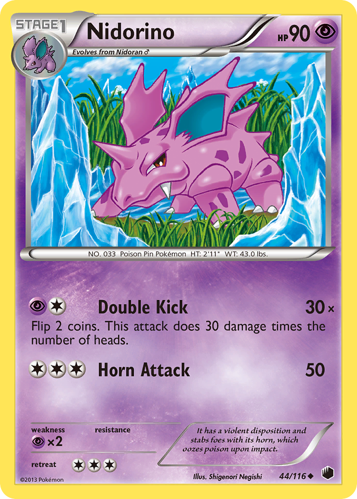 Nidorino 44/116 Uncommon | Plasma Freeze | Pokemon Card