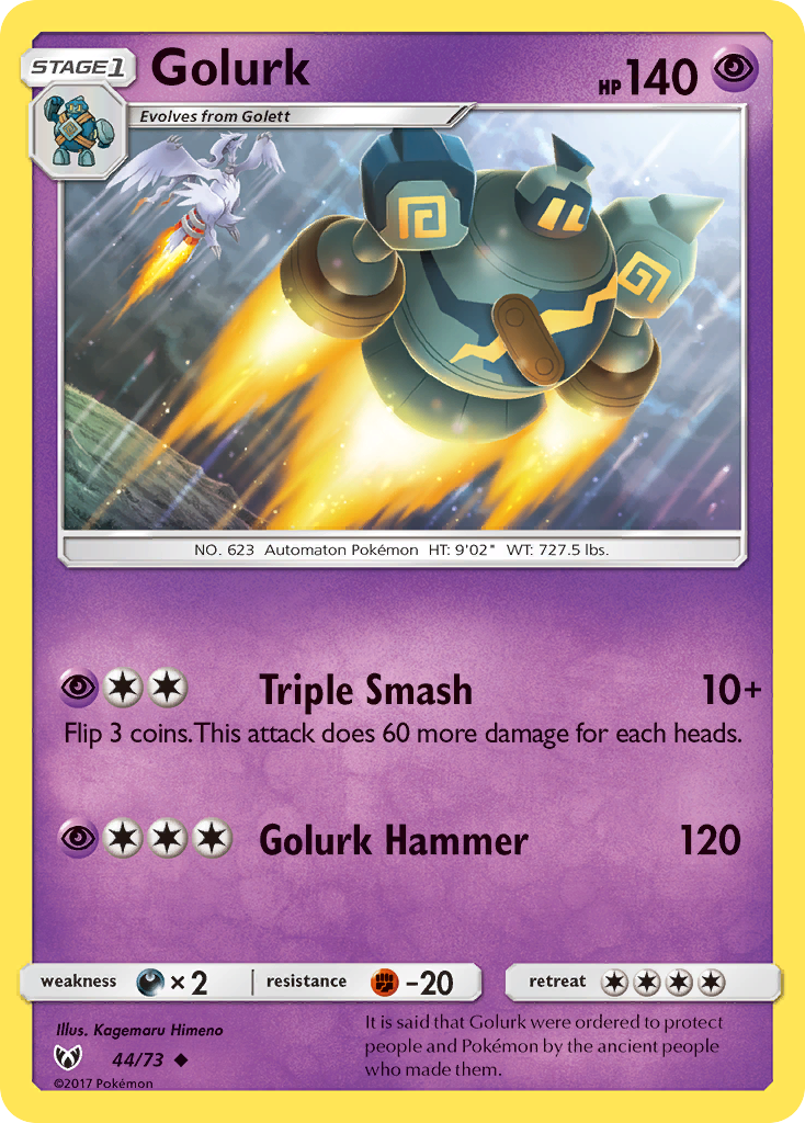 Golurk 44/73 Uncommon | Shining Legends | Pokemon Card