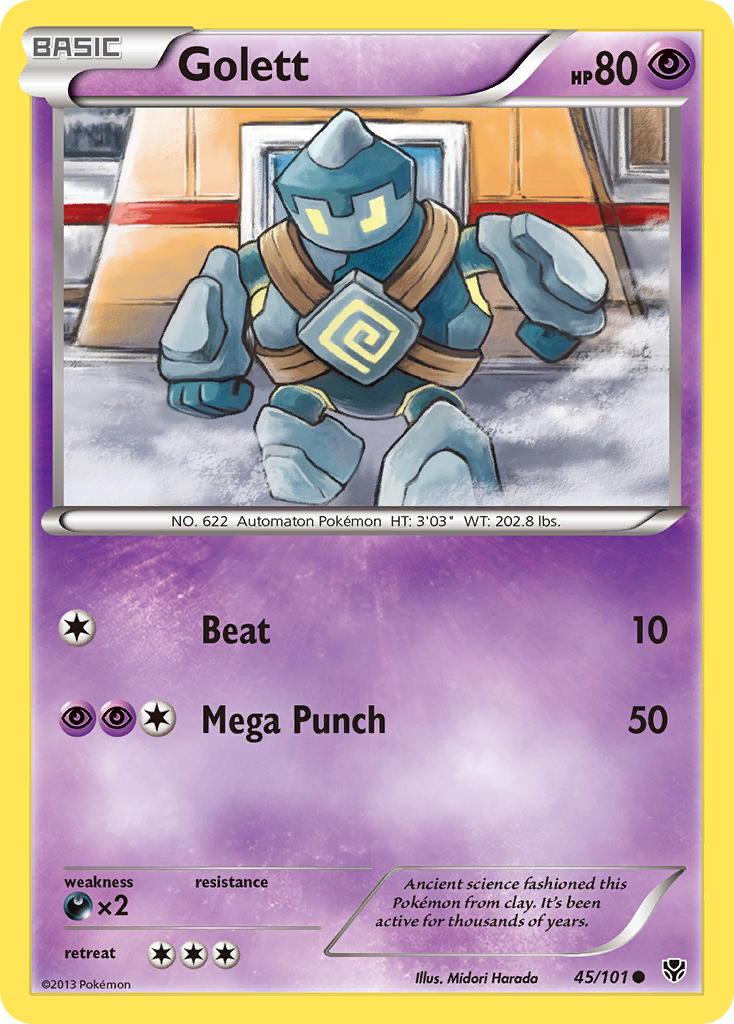 Golett 45/101 Common | Plasma Blast | Pokemon Card