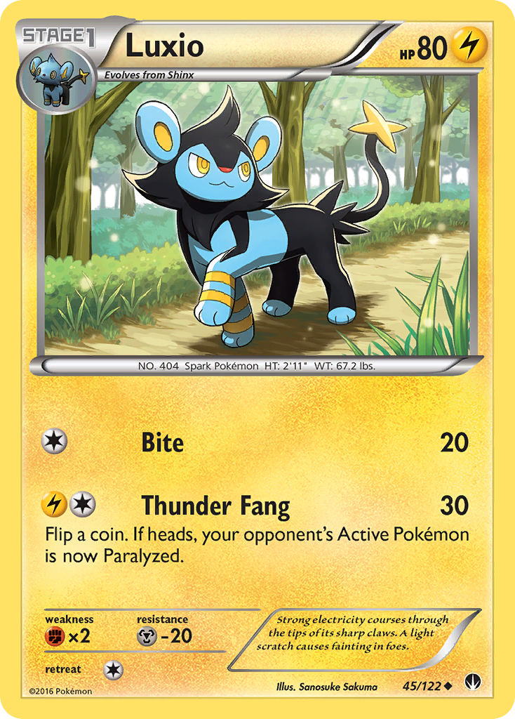 Luxio 45/122 Uncommon | BREAKpoint | Pokemon Card