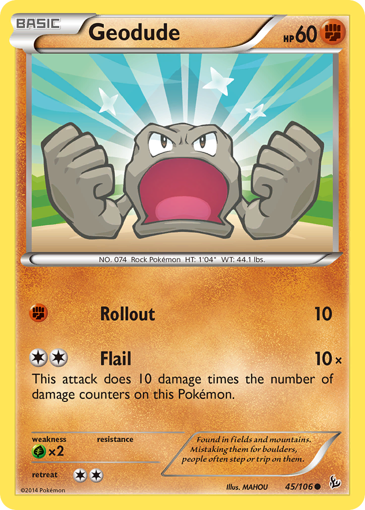 Geodude 45/106 Common | Flashfire | Pokemon Card