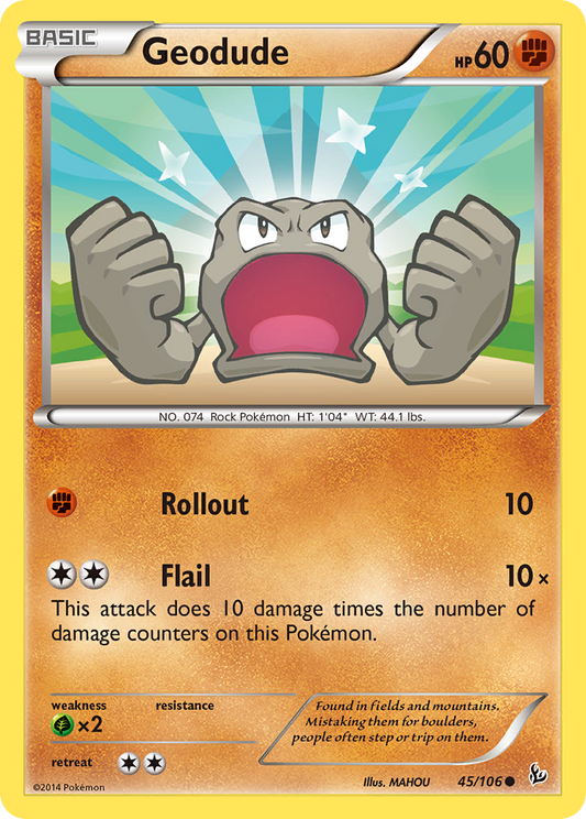 Geodude 45/106 Common | Flashfire | Pokemon Card