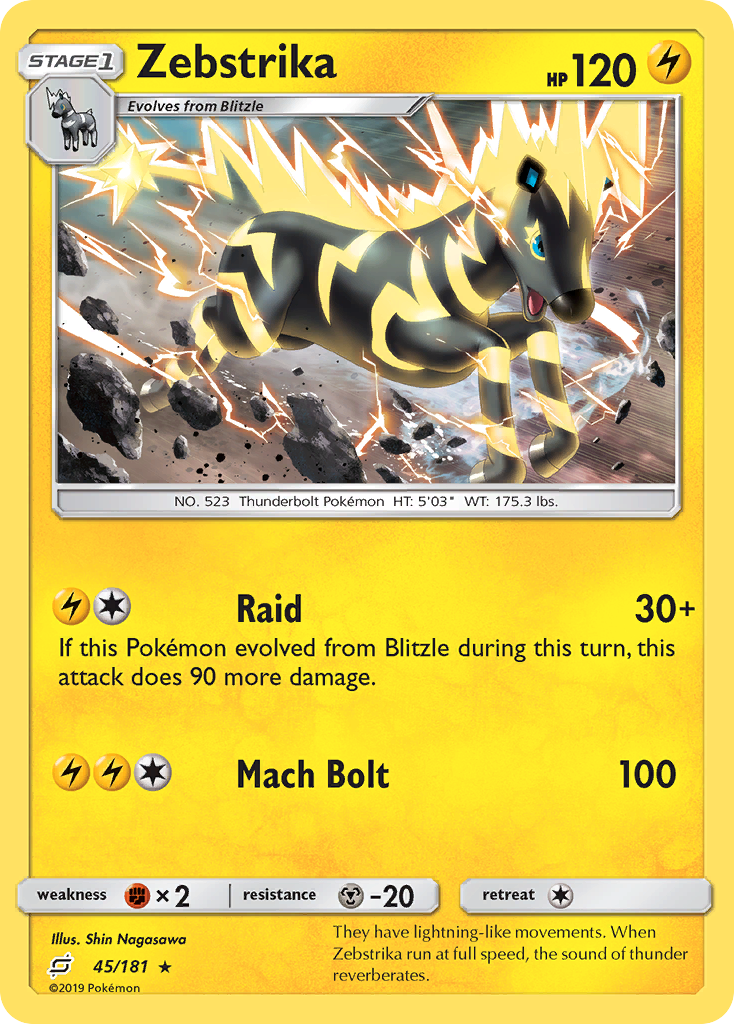 Zebstrika 45/181 Rare | Team Up | Pokemon Card