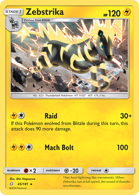 Zebstrika 45/181 Rare | Team Up | Pokemon Card