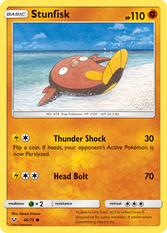 Stunfisk 46/73 Common | Shining Legends | Pokemon Card