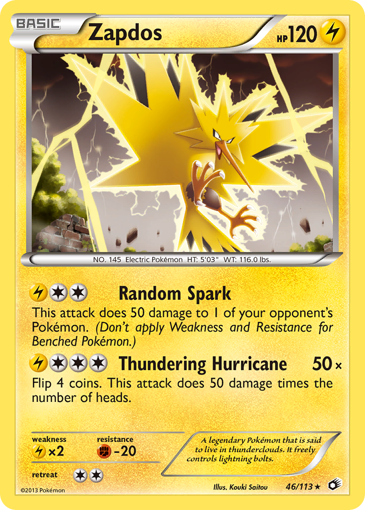 Zapdos 46/113 Rare Holo | Legendary Treasures | Pokemon Card