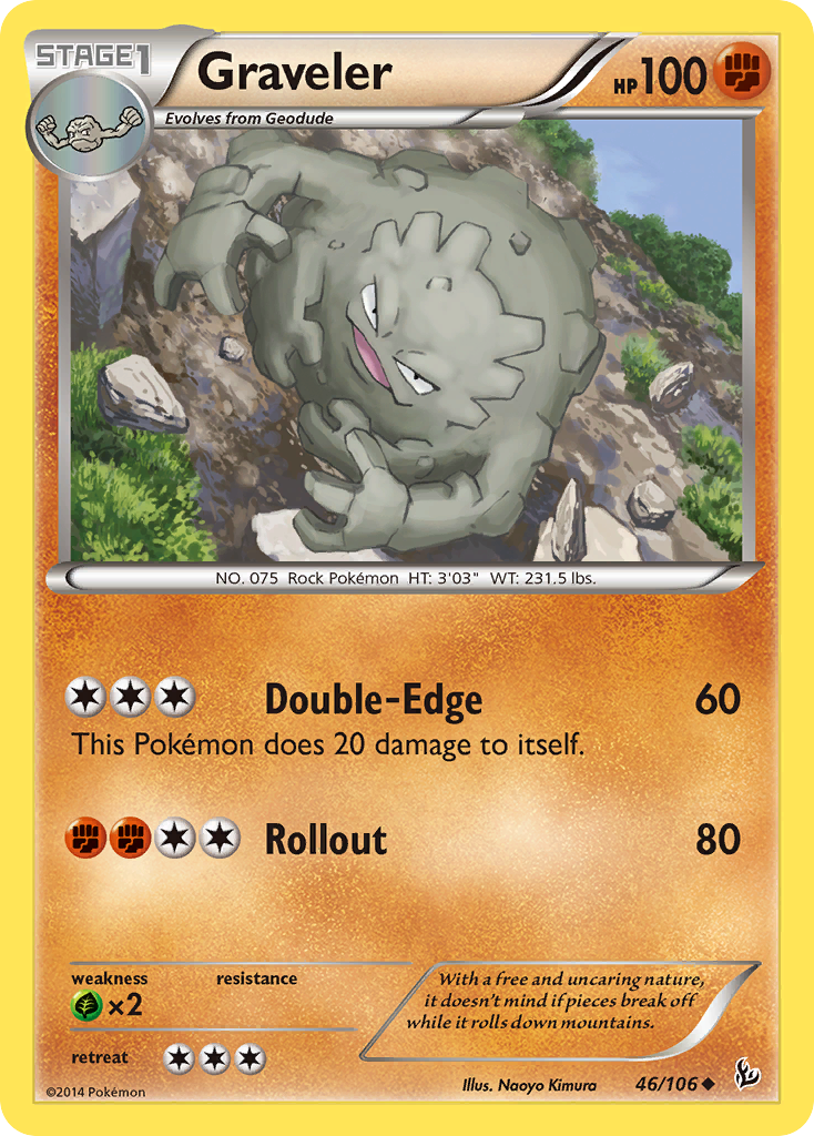 Graveler 46/106 Uncommon | Flashfire | Pokemon Card