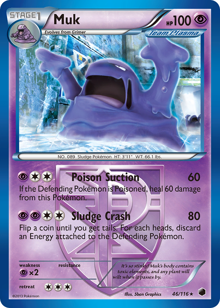 Muk 46/116 Rare | Plasma Freeze | Pokemon Card