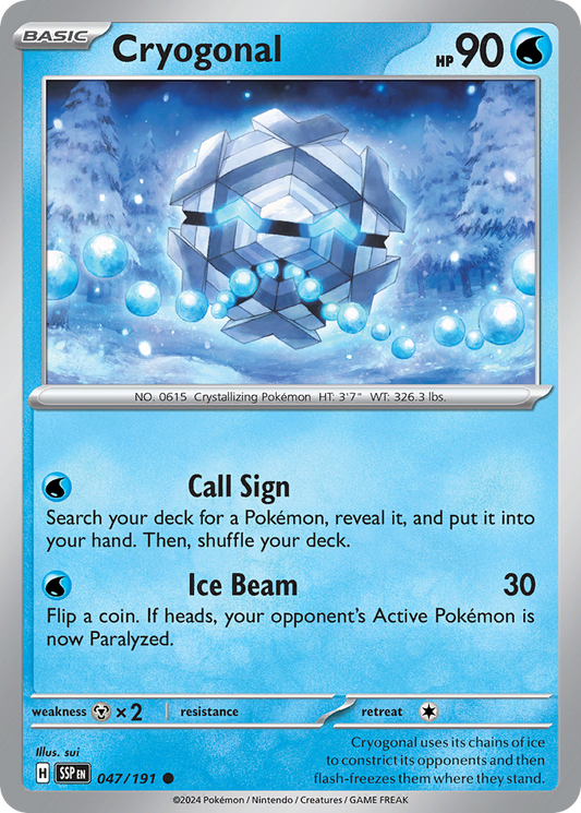 Cryogonal 47/191 Common | Surging Sparks | Pokemon Card