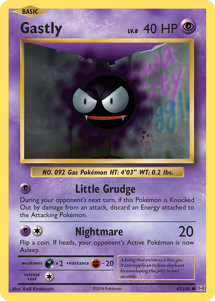 Gastly 47/108 Common | Evolutions | Pokemon Card