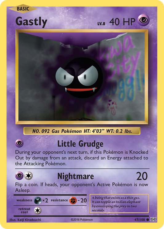 Gastly 47/108 Common | Evolutions | Pokemon Card