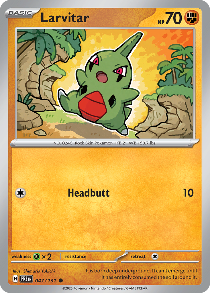 Larvitar 47/131 Common | Prismatic Evolutions | Pokemon Card