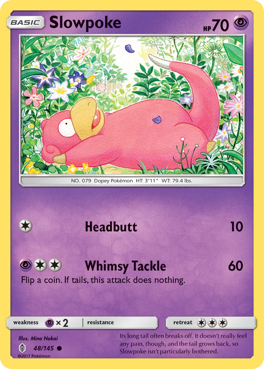 Slowpoke 48/145 Common | Guardians Rising | Pokemon Card