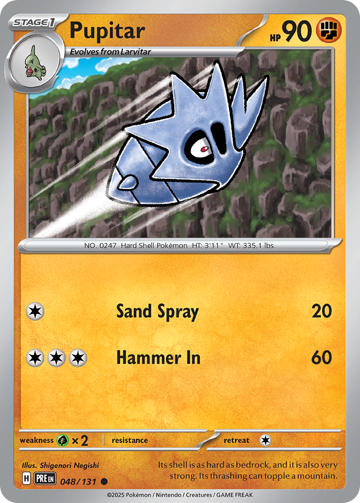 Pupitar 48/131 Common | Prismatic Evolutions | Pokemon Card