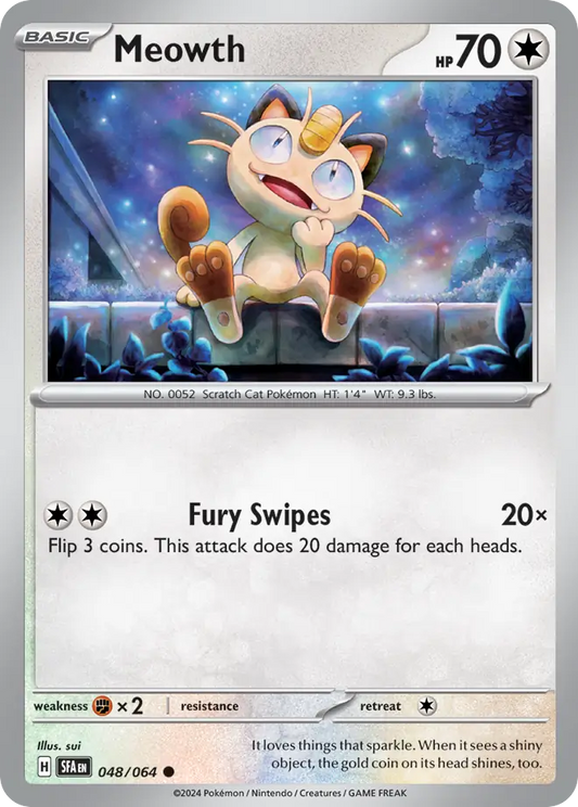 Meowth 48/64 Common | Shrouded Fable | Pokemon Card