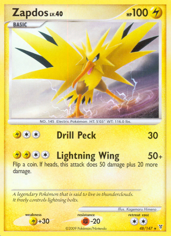 Zapdos 48/147 Rare | Supreme Victors | Pokemon Card