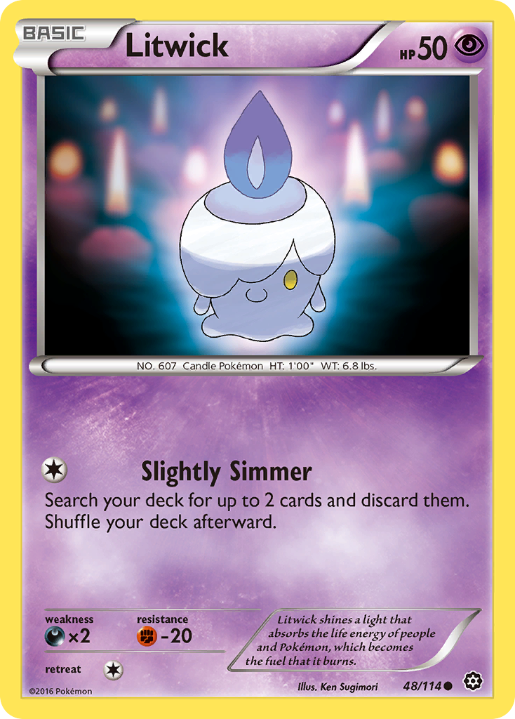 Litwick 48/114 Common | Steam Siege | Pokemon Card