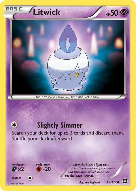 Litwick 48/114 Common | Steam Siege | Pokemon Card