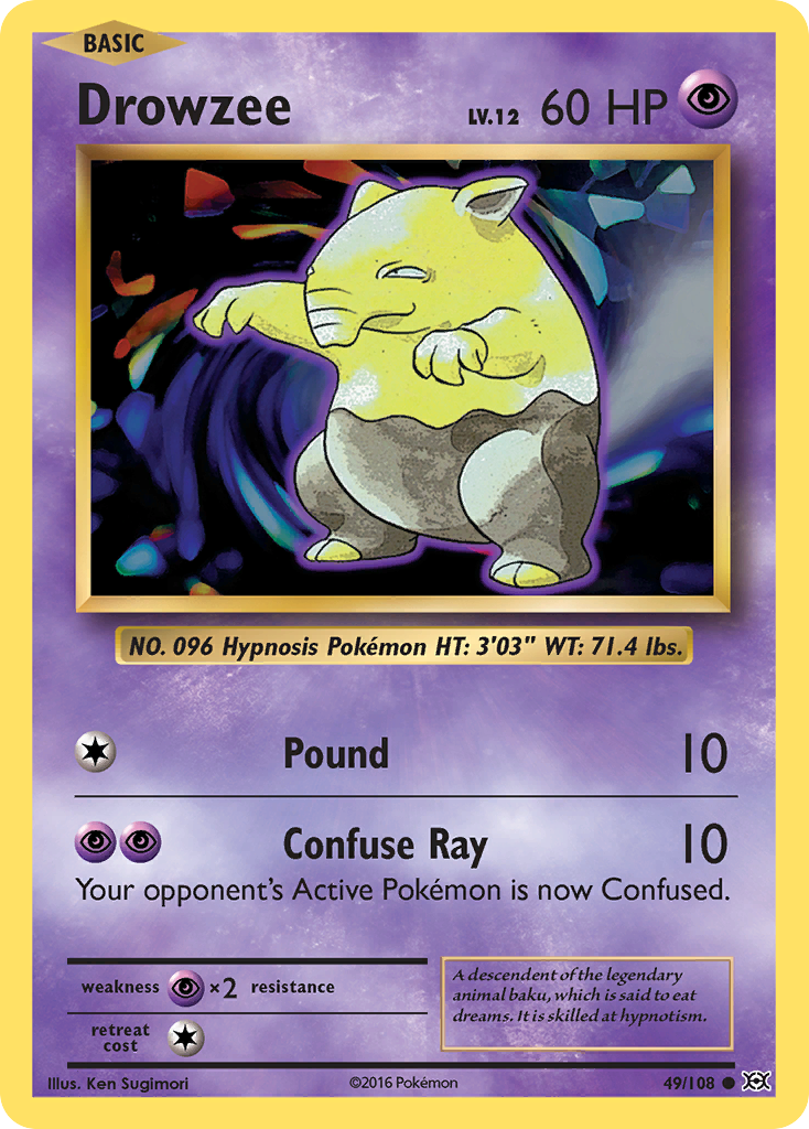 Drowzee 49/108 Common | Evolutions | Pokemon Card