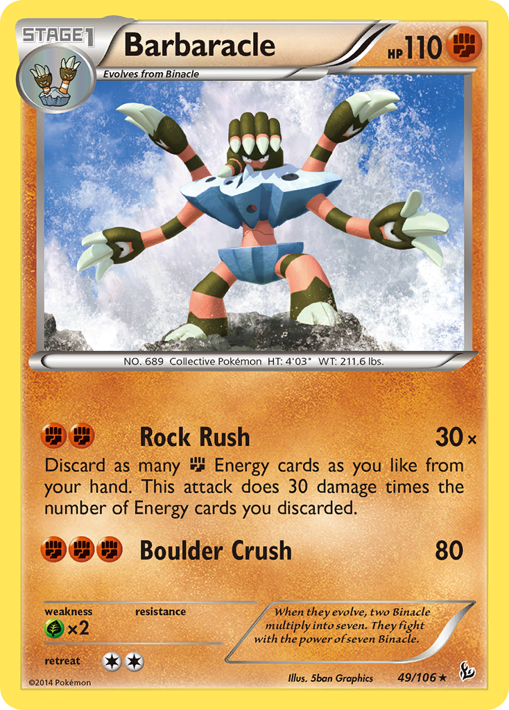 Barbaracle 49/106 Rare | Flashfire | Pokemon Card