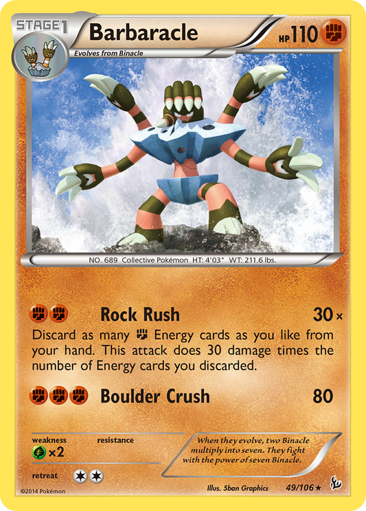 Barbaracle 49/106 Rare | Flashfire | Pokemon Card