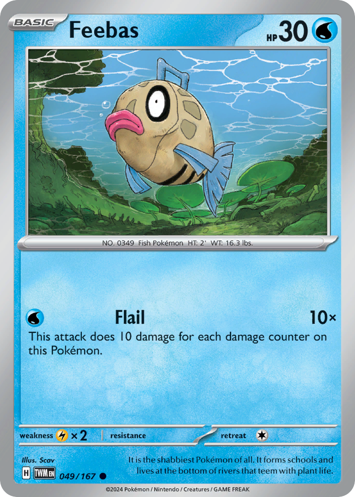 Feebas 49/167 Common | Twilight Masquerade | Pokemon Card