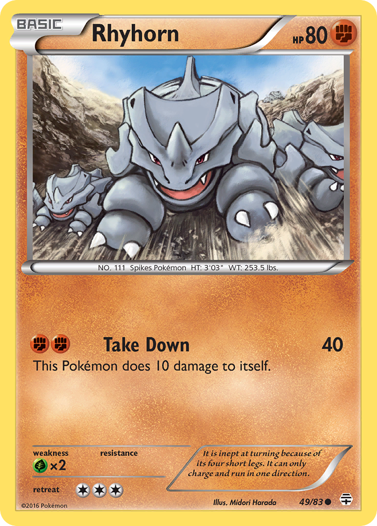 Rhyhorn 49/83 Common | Generations | Pokemon Card