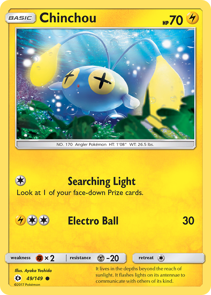 Chinchou 49/149 Common | Sun & Moon | Pokemon Card