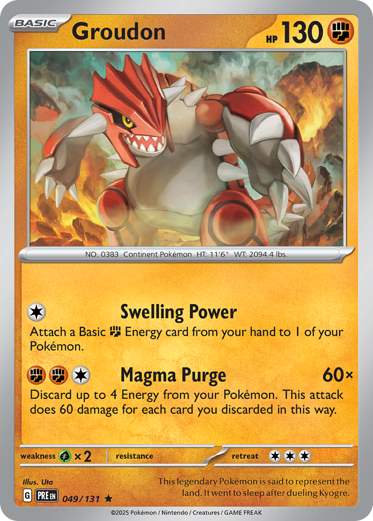 Groudon 49/131 Rare Holo | Prismatic Evolutions | Pokemon Card