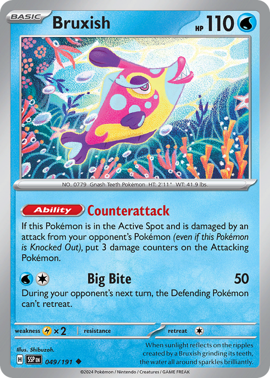 Bruxish 49/191 Uncommon | Surging Sparks | Pokemon Card