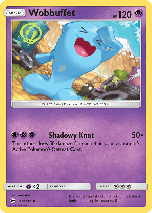 Wobbuffet 49/147 Uncommon | Burning Shadows | Pokemon Card