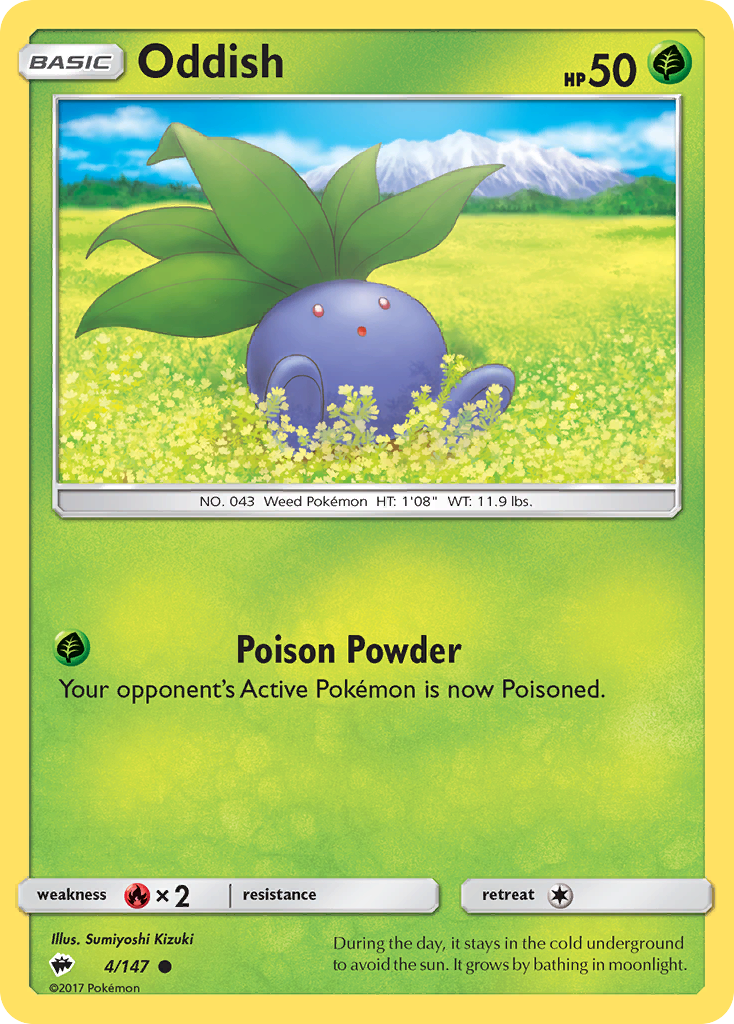 Oddish 4/147 Common | Burning Shadows | Pokemon Card