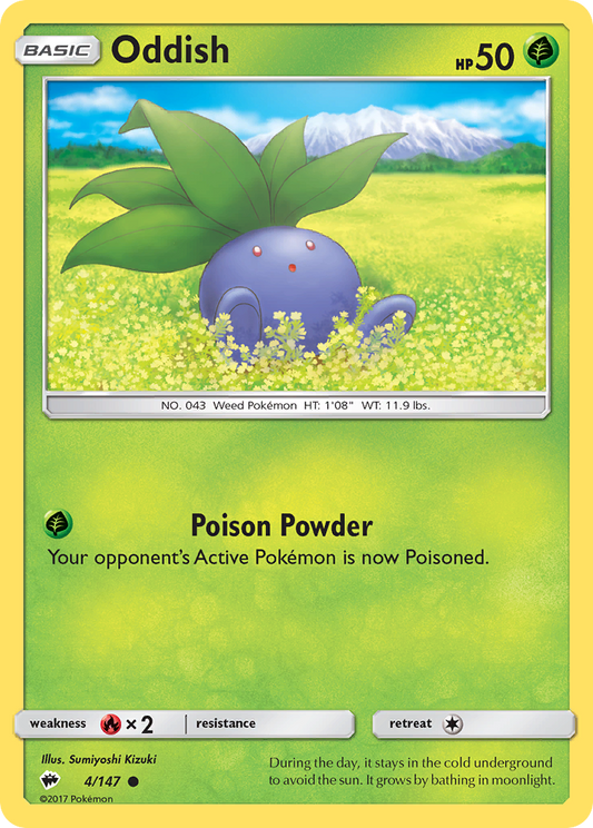 Oddish 4/147 Common | Burning Shadows | Pokemon Card