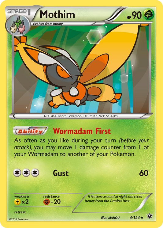 Mothim 4/124 Rare | Fates Collide | Pokemon Card