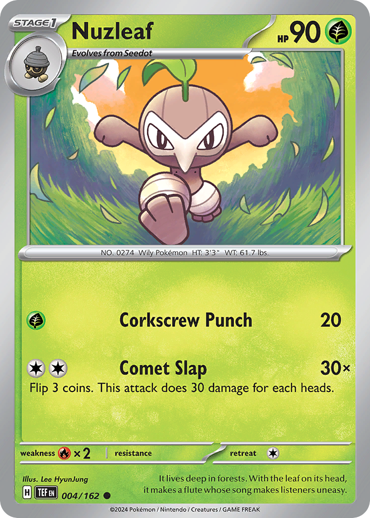 Nuzleaf 4/162 Common | Temporal Forces | Pokemon Card