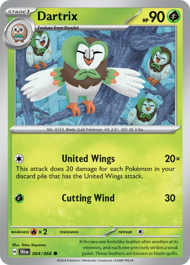 Dartrix 4/64 Common | Shrouded Fable | Pokemon Card