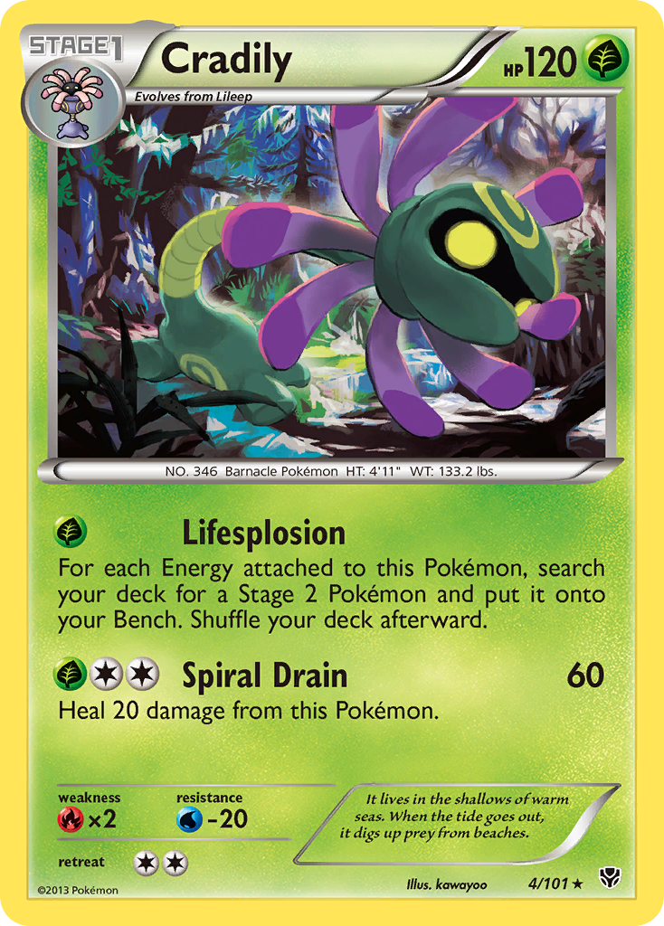 Cradily 4/101 Rare | Plasma Blast | Pokemon Card